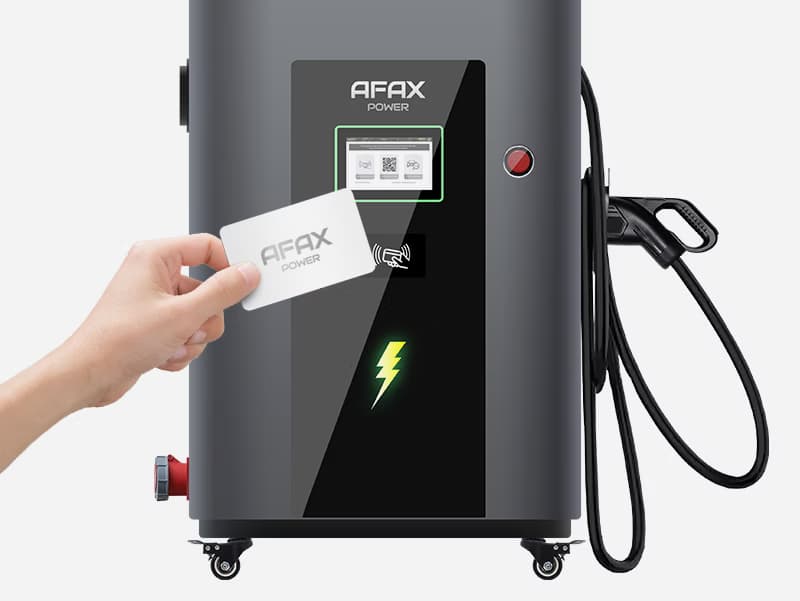 Cartão RFID Afax Power em carregador portátil D40P